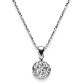 Anhänger Kreis Ø10mm 585 Gold Weißgold mit 17 Diamanten 0,25ct. TW-SI Anhänger Kreis Ø10mm 585 Gold Weißgold mit 17 Diamanten 0,25ct. TW-SI