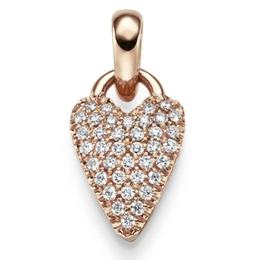 Anhänger Herz aus 585 Gold Rotgold mit 44 Diamanten 0,34ct. TW-SI