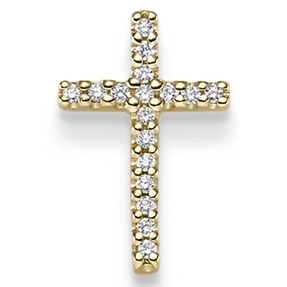 Anhänger Kreuz 16,5x10,5mm 585 Gold Gelbgold mit 17 Diamanten 0,12ct. TW-SI Anhänger Kreuz 16,5x10,5mm 585 Gold Gelbgold mit 17 Diamanten 0,12ct. TW-SI