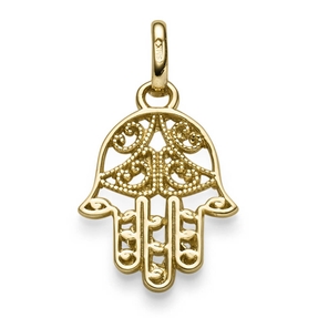 Anhänger magisches Symbol Hand der Fatima aus 585 Gold Gelbgold 25x13,5mm