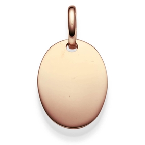Gravurplatte oval Anhänger für Gravur aus 585 Gold Rotgold 20x14mm