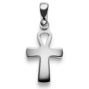 Anhänger ägyptisches Kreuz Ankh Leben & Wiedergeburt 585 Gold Weißgold 23x10mm