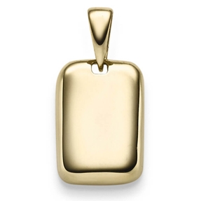 Gravurplatte Anhänger Rechteck 10,5x14,7mm für Gravur 585 Gold Gelbgold schlicht