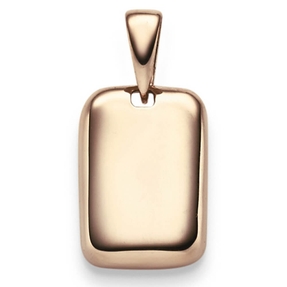 Gravurplatte Anhänger Rechteck 10,5x14,7mm für Gravur 585 Gold Rotgold schlicht