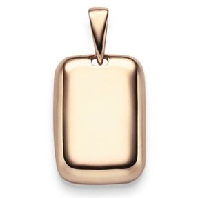 Gravurplatte Anhänger Rechteck 12x18mm für Gravur 585 Gold Rotgold schlicht