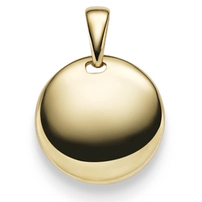 Gravurplatte Anhänger rund Ø 14,5mm für Gravur 585 Gold Gelbgold schlicht massiv