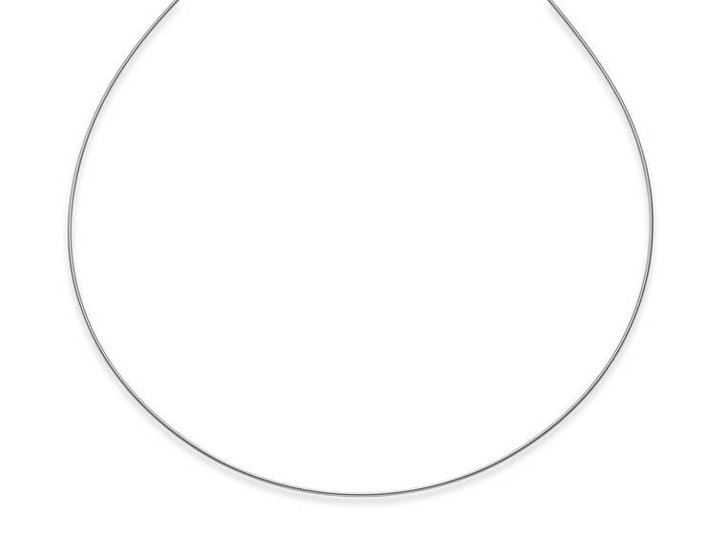 1.2mm Halsreif aus 750 Weißgold rund 45cm