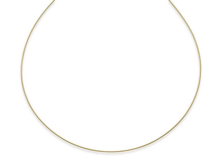 1.2mm Halsreif aus 750 Gelbgold rund 45cm