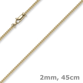 2mm Franco Kette Halskette Collier aus 585 Gold Gelbgold massiv 45cm