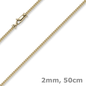 2mm Franco Kette Halskette Collier aus 750 Gold Gelbgold massiv 50cm