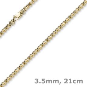3,5mm Franco Armband Armkette Armschmuck aus 585 Gold Gelbgold massiv 21cm