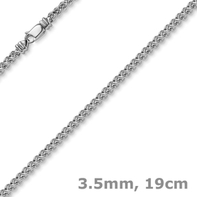 3,5mm Franco Armband Armkette Armschmuck aus 750 Gold Weißgold massiv 19cm 3,5mm Franco Armband Armkette Armschmuck aus 750 Gold Weißgold massiv 19cm