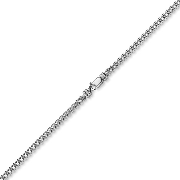 3.5mm Franco Kette aus 750 Weißgold 70cm