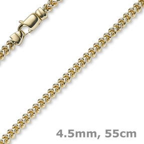 4,5mm Franco Kette Halskette Collier aus 750 Gold Gelbgold massiv 55cm