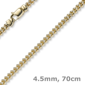 4,5mm Franco Kette Halskette Collier aus 750 Gold Gelbgold massiv 70cm 4,5mm Franco Kette Halskette Collier aus 750 Gold Gelbgold massiv 70cm