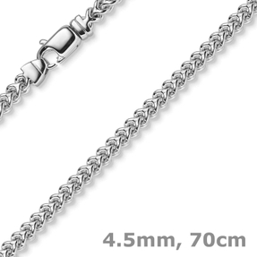 4,5mm Franco Kette Halskette Collier aus 750 Gold Weißgold massiv 70cm 4,5mm Franco Kette Halskette Collier aus 750 Gold Weißgold massiv 70cm
