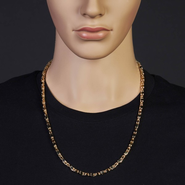 4.5mm Herren Halskette aus 585 Gelbgold 65cm