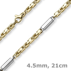 4,5mm Monte Carlo Armband 585 Gold Gelbgold Weißgold massiv bicolor 21cm Herren 4,5mm Monte Carlo Armband 585 Gold Gelbgold Weißgold massiv bicolor 21cm Herren