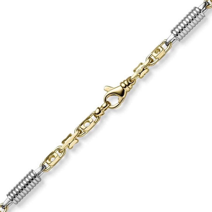 5.5mm Monte Carlo Armband aus 585 Gold bicolor 21cm