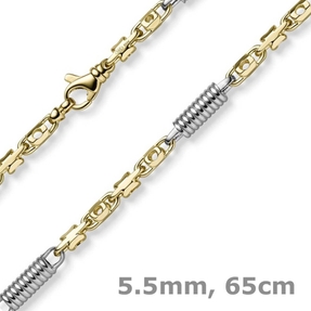 5,5mm Monte Carlo Kette Halskette 585 Gold Gelbgold Weißgold massiv 65cm Herren 5,5mm Monte Carlo Kette Halskette 585 Gold Gelbgold Weißgold massiv 65cm Herren