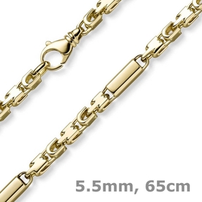 5,5mm Monte Carlo Herren Kette Halsschmuck Halskette aus 585 Gold Gelbgold 65cm 5,5mm Monte Carlo Herren Kette Halsschmuck Halskette aus 585 Gold Gelbgold 65cm