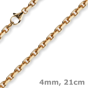 4mm Armband Armkette Ankerkette aus 585 Gold Rotgold massiv 21cm Goldarmband
