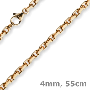 4mm Kette Collier Ankerkette Halskette aus 750 Gold Rotgold massiv 55cm 4mm Kette Collier Ankerkette Halskette aus 750 Gold Rotgold massiv 55cm