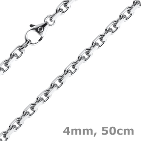 4mm Kette Collier Ankerkette Halskette aus 585 Gold Weißgold massiv 50cm 4mm Kette Collier Ankerkette Halskette aus 585 Gold Weißgold massiv 50cm