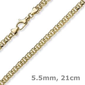 5,5mm Garibaldi Armband Armkette aus 585 Gold Gelbgold massiv 21cm 5,5mm Garibaldi Armband Armkette aus 585 Gold Gelbgold massiv 21cm