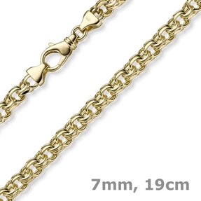 7mm Garibaldi Armband Armkette aus 585 Gold Gelbgold massiv 19cm 7mm Garibaldi Armband Armkette aus 585 Gold Gelbgold massiv 19cm