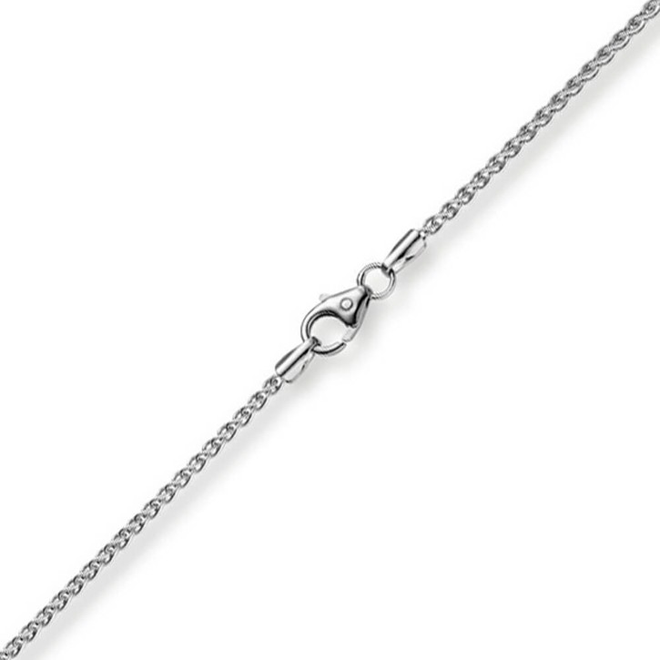 1.5mm Zopfkette aus 750 Weißgold 38cm