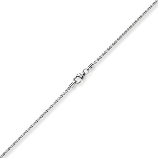 1.5mm Zopfkette aus 750 Weißgold 38cm