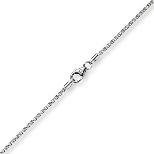 1.5mm Zopfkette aus 750 Weißgold 38cm