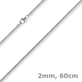 2mm Venezianerkette rund 750 Gold Weißgold Kette Collier Halskette 60cm Damen 2mm Venezianerkette rund 750 Gold Weißgold Kette Collier Halskette 60cm Damen