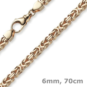 6mm Kette Halskette Königskette aus 750 Gold Rotgold massiv 70cm Herren 6mm Kette Halskette Königskette aus 750 Gold Rotgold massiv 70cm Herren