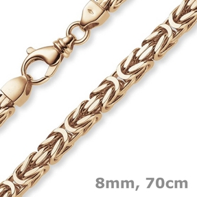 8mm Kette Halskette Königskette aus 585 Gold Rotgold massiv 70cm Herren 8mm Kette Halskette Königskette aus 585 Gold Rotgold massiv 70cm Herren