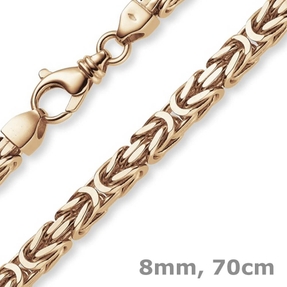 8mm Kette Halskette Königskette aus 750 Gold Rotgold massiv 70cm Herren