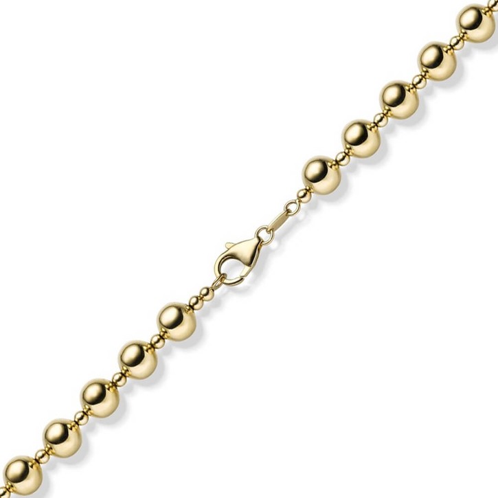 8mm Kugelkette aus 585 Gelbgold 50cm