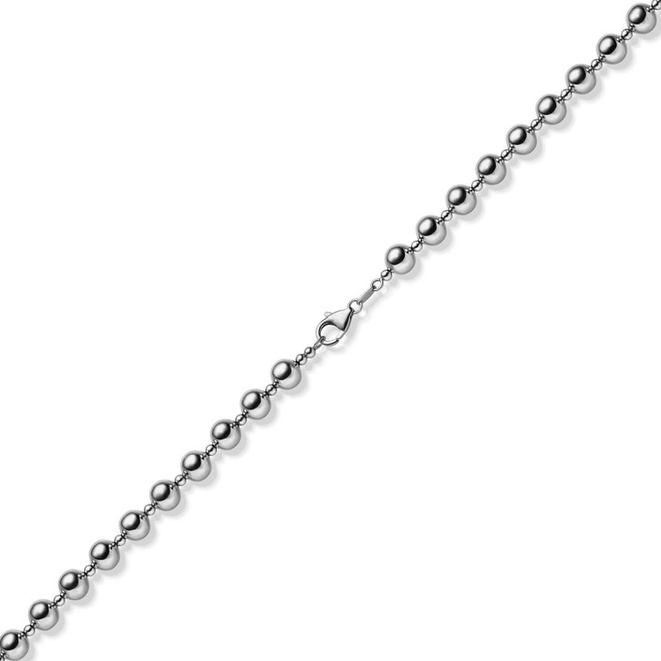 8mm Kugelkette aus 585 Weißgold 50cm