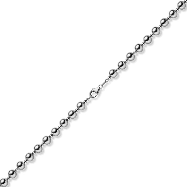 8mm Kugelkette aus 585 Weißgold 50cm