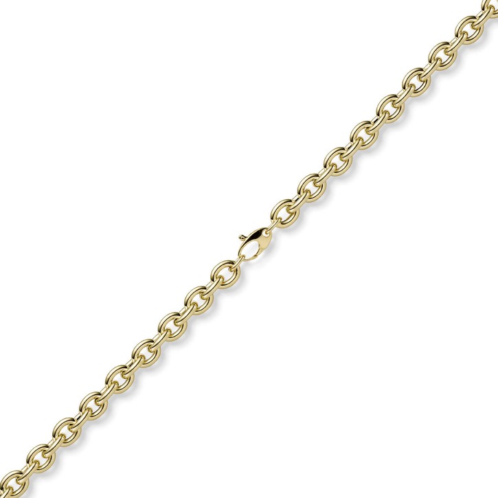 7mm Armband Rundankerkette aus 585 Gelbgold 19cm