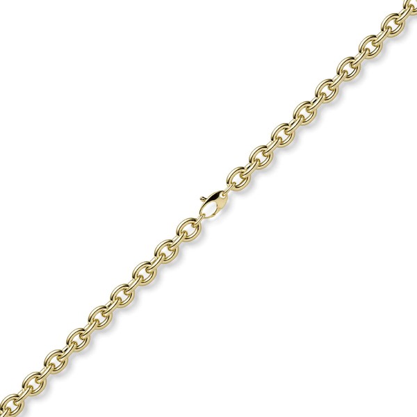 7mm Armband Rundankerkette aus 585 Gelbgold 19cm