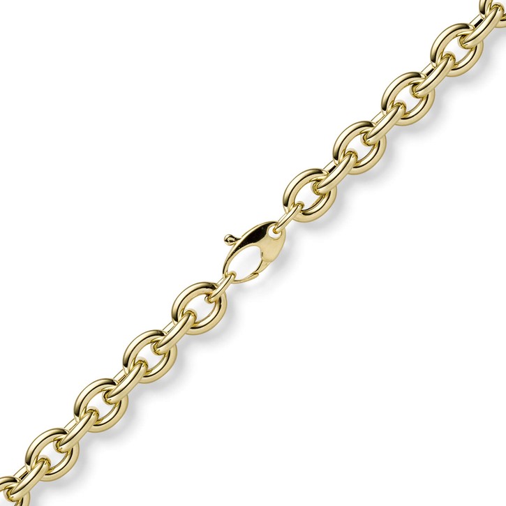 7mm Armband Rundankerkette aus 585 Gelbgold 21cm