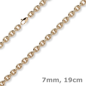 7mm Armband Armkette Rundankerkette aus 585 Gold Rotgold 19cm