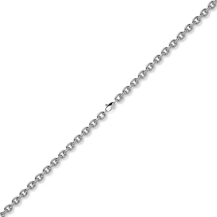 7mm Armband Rundankerkette aus 585 Weißgold 21cm