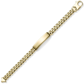 9,5mm Schildband Panzerarmband mit Gravurplatte 585 Gold Gelbgold massiv 21cm 9,5mm Schildband Panzerarmband mit Gravurplatte 585 Gold Gelbgold massiv 21cm