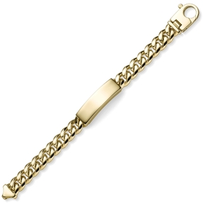 12,5mm Schildband Panzerarmband mit Gravurplatte 585 Gold Gelbgold massiv 22cm 12,5mm Schildband Panzerarmband mit Gravurplatte 585 Gold Gelbgold massiv 22cm
