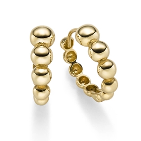 Ohrringe Creolen 16x5mm Halbkugel im Verlauf aus 585 Gold Gelbgold Ohrschmuck