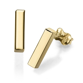 Paar Ohrstecker Stäbchen 13x3mm aus 585 Gold Gelbgold Ohrschmuck schlicht