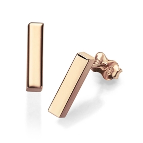 Paar Ohrstecker Stäbchen 13x3mm aus 585 Gold Rotgold Ohrschmuck schlicht Paar Ohrstecker Stäbchen 13x3mm aus 585 Gold Rotgold Ohrschmuck schlicht